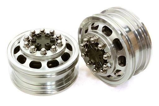 Billet Machined Alloy T5 Front Wheel Set for Hex Type 1/14 Scale Tractor Trucks