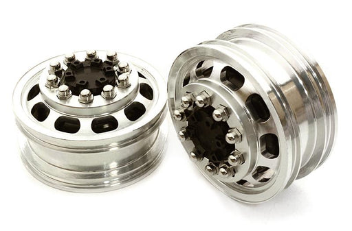 Billet Machined Alloy T5 Front Wheel Set for Tamiya 1/14 Scale Tractor Trucks