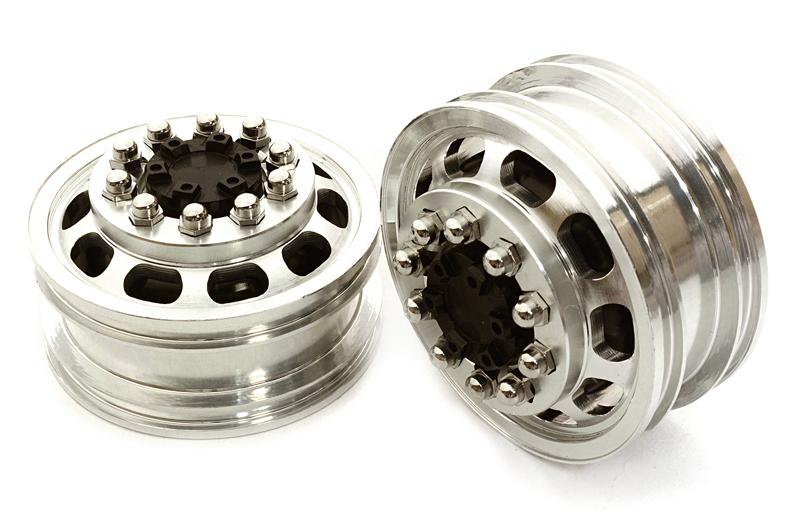 Billet Machined Alloy T5 Front Wheel Set for Tamiya 1/14 Scale Tractor Trucks