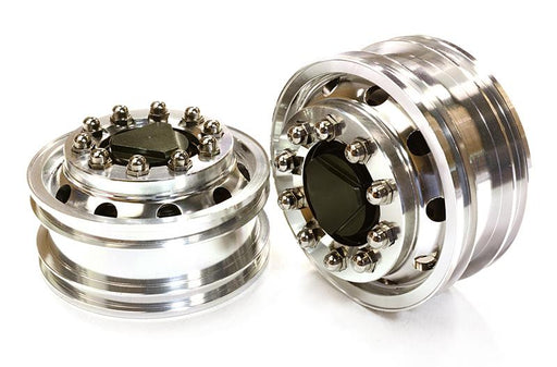 Billet Machined Alloy T6 Front Wheel Set for Hex Type 1/14 Scale Tractor Trucks