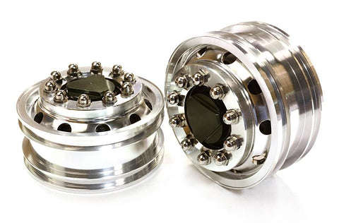Billet Machined Alloy T6 Front Wheel Set for Hex Type 1/14 Scale Tractor Trucks