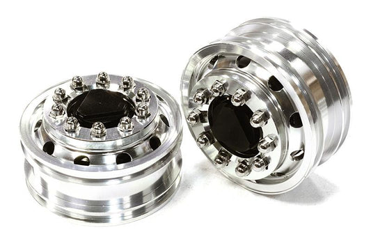 Billet Machined Alloy T6 Front Wheel Set for Tamiya 1/14 Scale Tractor Trucks