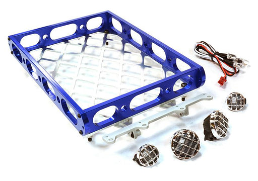 Realistic 1/10 Scale Alloy Luggage Tray 180x116x29mm with 4 LED Spot Light Set