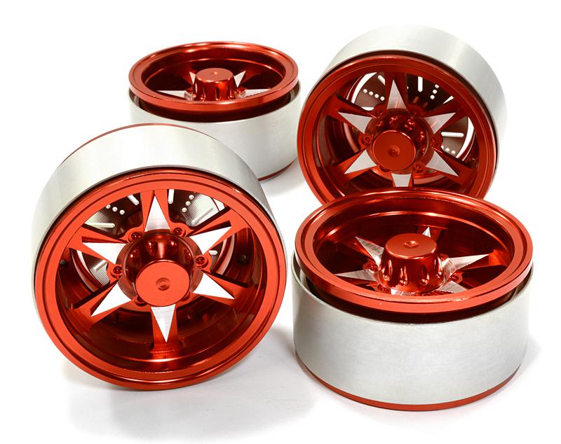 1.9 Size Billet Machined Alloy 6V Spoke Wheel(4)High Mass Type for Scale Crawler