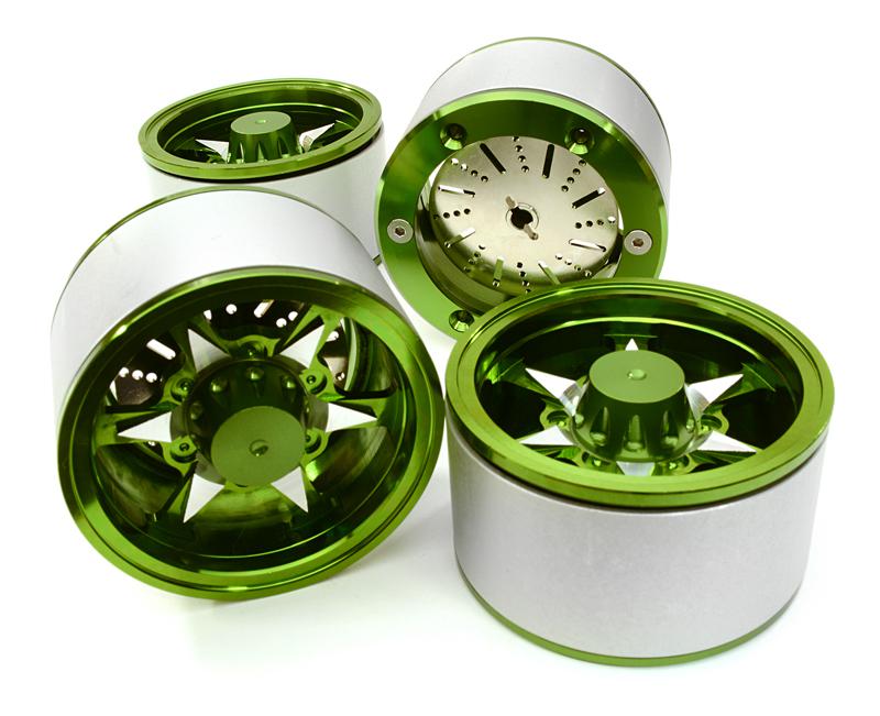 2.2 Size Billet Machined Alloy 6V Spoke Wheel(4)High Mass Type for Scale Crawler