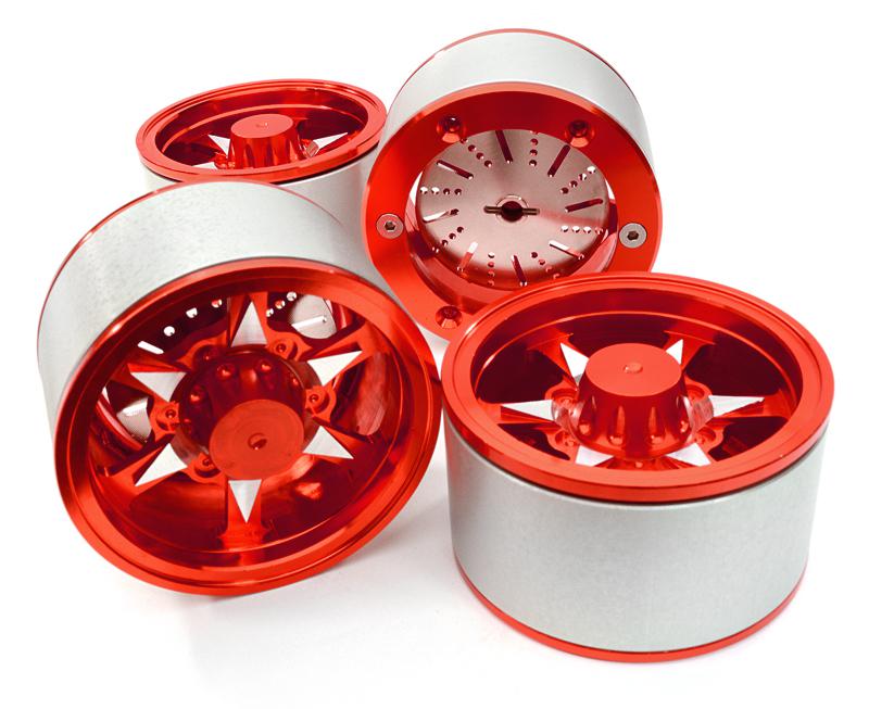 2.2 Size Billet Machined Alloy 6V Spoke Wheel(4)High Mass Type for Scale Crawler