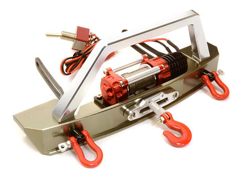 Realistic High Torque Winch w/ Scale Front Bumper for Axial 1/10 SCX-10