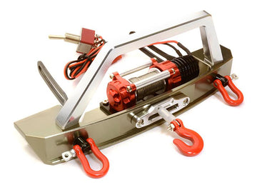 Realistic High Torque Winch w/ Scale Front Bumper for Axial 1/10 SCX-10