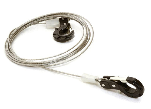 Realistic 1/10 Scale Steel Tow Cable & Tow Hooks for Off-Road Crawler