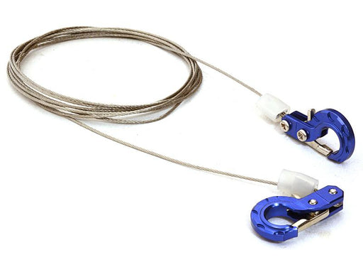 Realistic 1/10 Scale Steel Tow Cable & Tow Hooks for Off-Road Crawler