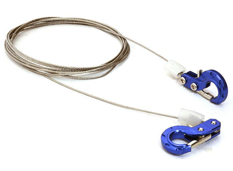 Realistic 1/10 Scale Steel Tow Cable & Tow Hooks for Off-Road Crawler