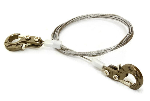 Realistic 1/10 Scale Steel Tow Cable & Tow Hooks for Off-Road Crawler