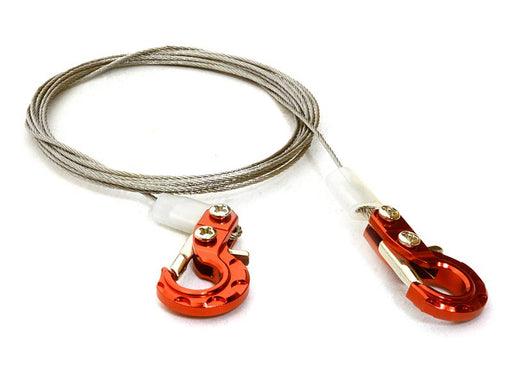 Realistic 1/10 Scale Steel Tow Cable & Tow Hooks for Off-Road Crawler