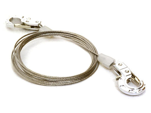 Realistic 1/10 Scale Steel Tow Cable & Tow Hooks for Off-Road Crawler