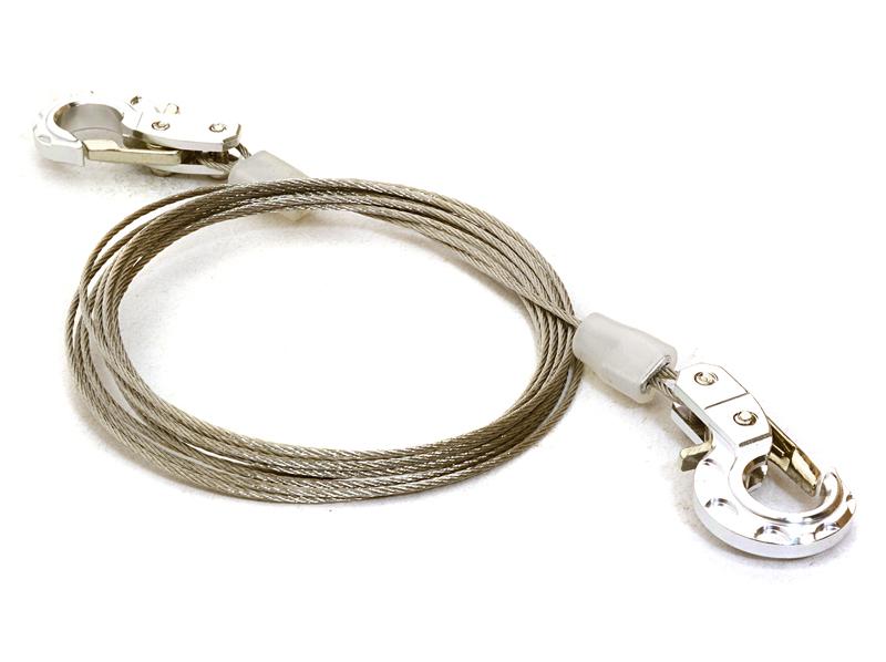 Realistic 1/10 Scale Steel Tow Cable & Tow Hooks for Off-Road Crawler