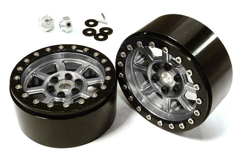 2.2 Size Billet Machined Alloy 8 Spoke Wheel (2) w/ Hex for 1/10 Scale Crawler