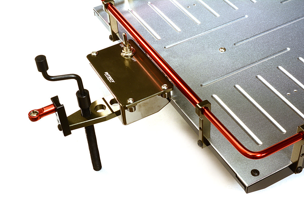 Red V2 Machined Alloy Flatbed Dual Axle Trailer Kit for 1/10 Scale RC Cars