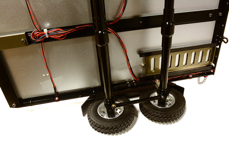 Red V2 Machined Alloy Flatbed Dual Axle Trailer Kit for 1/10 Scale RC Cars