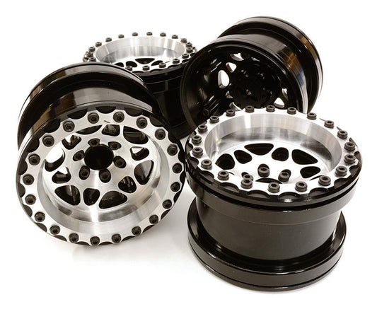 Billet Machined D6 Spoke Wheel Set (4) for Axial 1/10 Yeti Rock Racer