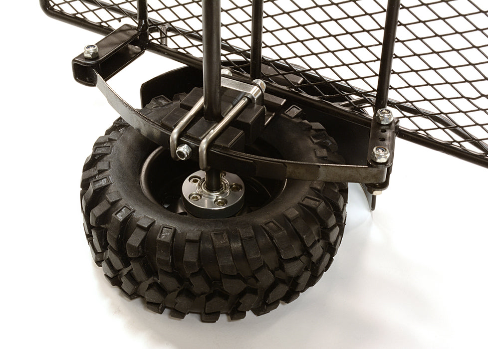Realistic Leaf Spring 1/10 Size Low Side Trailer for Scale Crawler Truck