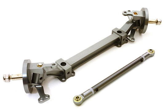 Billet Machined T4 Front Beam Axle w/Steering Setup for Custom 1/14 Semi-Tractor