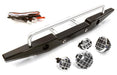 Realistic 1/10 Rear Bumper & Roof Top LED Lights for SCX-10 43mm Mount