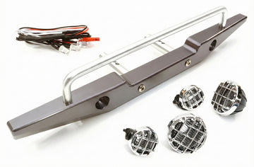 Realistic 1/10 Rear Bumper & Roof Top LED Lights for SCX-10 43mm Mount