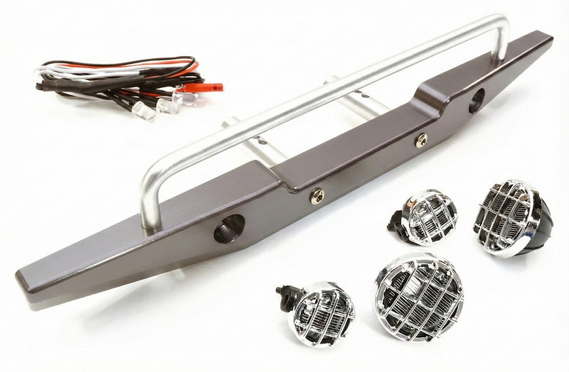 Realistic 1/10 Rear Bumper & Roof Top LED Lights for SCX-10 43mm Mount