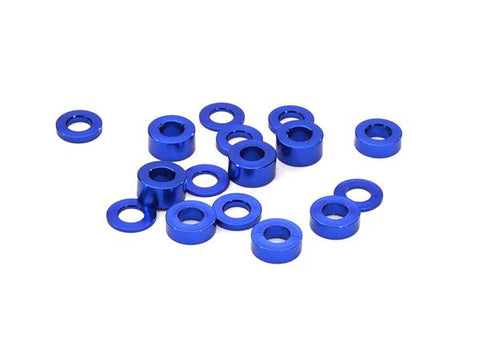 Billet Machined 16pcs Aluminum M3x6 Washer Spacer (0.5, 1, 2, 3mm)