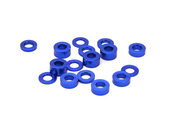 Billet Machined 16pcs Aluminum M3x6 Washer Spacer (0.5, 1, 2, 3mm)