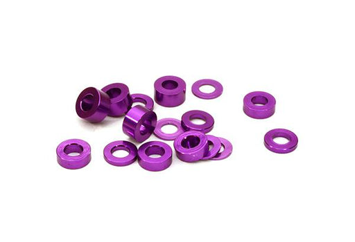 Billet Machined 16pcs Aluminum M3x6 Washer Spacer (0.5, 1, 2, 3mm)