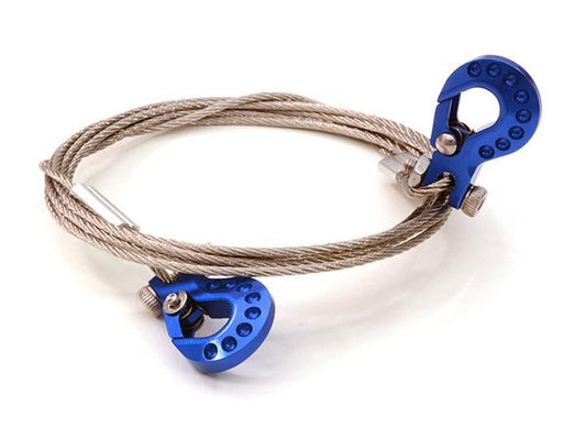 1/10 Model Scale Recovery Winch Cable w/ Hooks for Off-Road Crawler