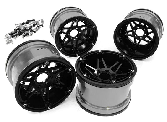 Billet Machined 6 Spoke 2.2 6-Bolt Type Wheels for 1/10 Scale Rock Crawler