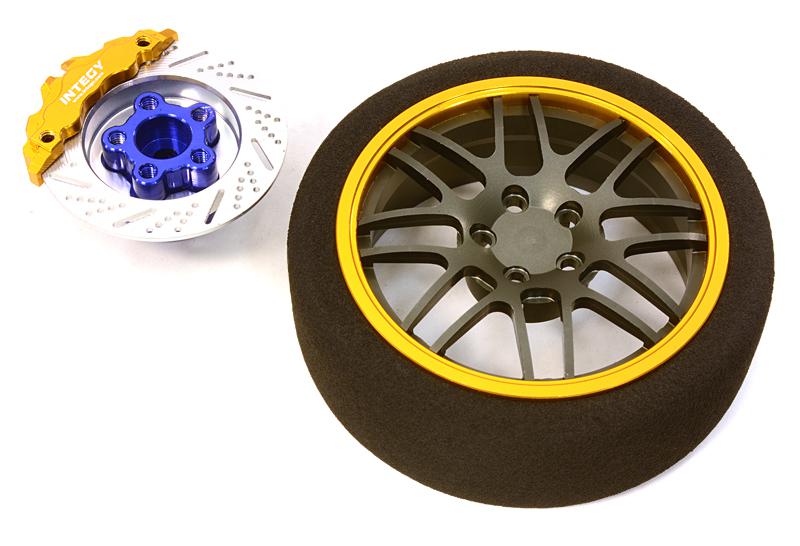 Billet Machined Alloy 16 Spoke Steering Wheel Set for Traxxas Radio Transmitter