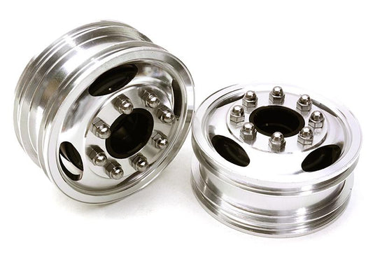 Billet Machined Alloy T7 Front Wheel Set for Tamiya 1/14 Scale Tractor Trucks