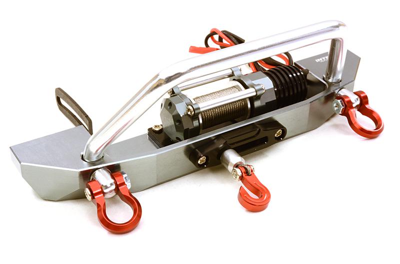 Realistic High Torque Winch w/ Scale Front Bumper for Axial 1/10 SCX10 II