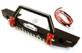 Realistic Alloy Machined Scale Front Bumper w/LED Lights for Axial 1/10 SCX10 II