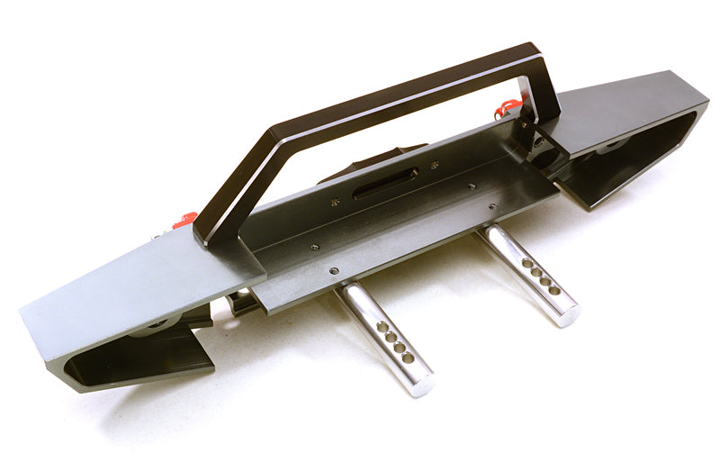 Realistic Alloy Machined Scale Front Bumper w/LED Lights for Axial 1/10 SCX10 II