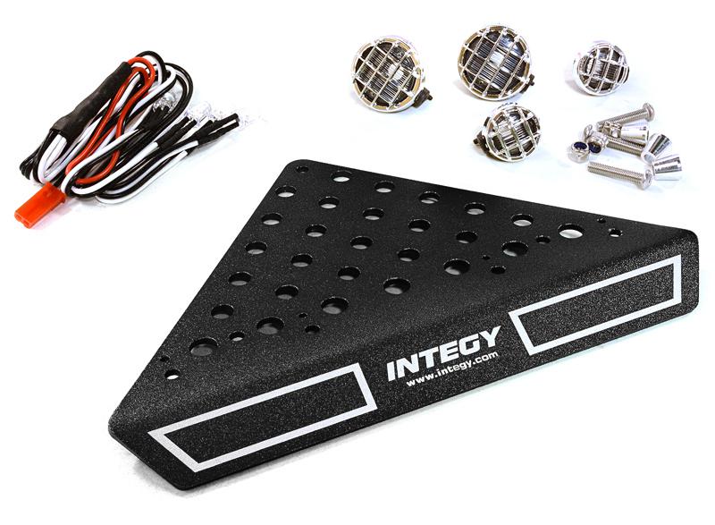 Roof Top Alloy Armor Protection Plate w/ Lights for 1/10 Scale Crawler (W=148mm)