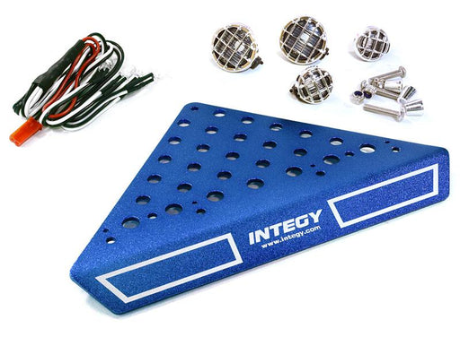 Roof Top Alloy Armor Protection Plate w/ Lights for 1/10 Scale Crawler (W=148mm)