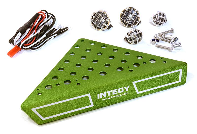 Roof Top Alloy Armor Protection Plate w/ Lights for 1/10 Scale Crawler (W=148mm)