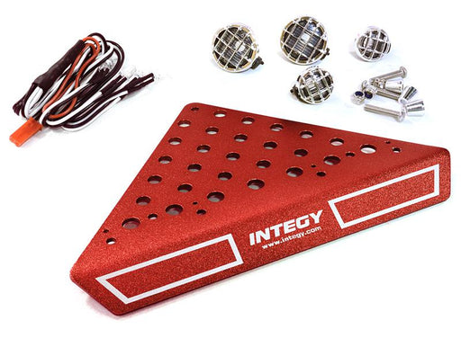 Roof Top Alloy Armor Protection Plate w/ Lights for 1/10 Scale Crawler (W=148mm)