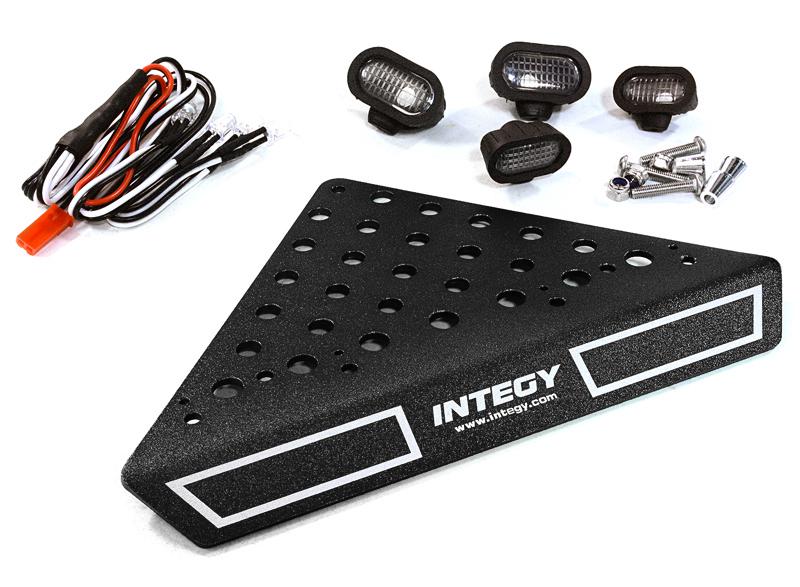 Roof Top Alloy Armor Protection Plate w/ Lights for 1/10 Scale Crawler (W=148mm)