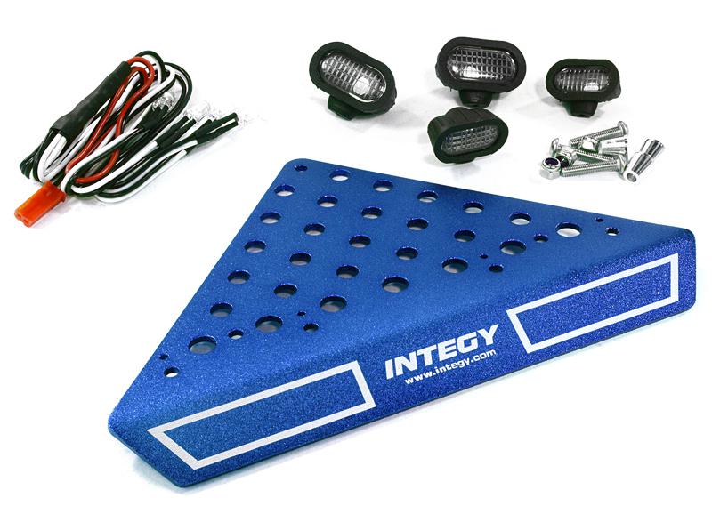 Roof Top Alloy Armor Protection Plate w/ Lights for 1/10 Scale Crawler (W=148mm)