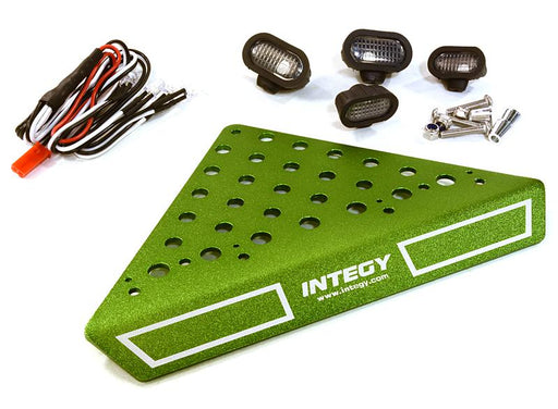 Roof Top Alloy Armor Protection Plate w/ Lights for 1/10 Scale Crawler (W=148mm)
