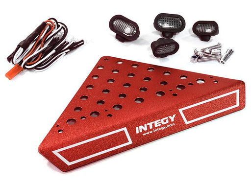 Roof Top Alloy Armor Protection Plate w/ Lights for 1/10 Scale Crawler (W=148mm)
