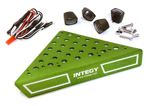 Roof Top Alloy Armor Protection Plate w/ Lights for 1/10 Scale Crawler (W=148mm)