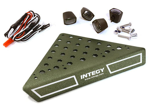 Roof Top Alloy Armor Protection Plate w/ Lights for 1/10 Scale Crawler (W=148mm)
