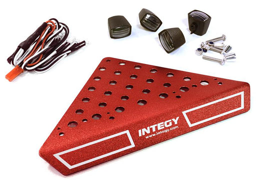 Roof Top Alloy Armor Protection Plate w/ Lights for 1/10 Scale Crawler (W=148mm)