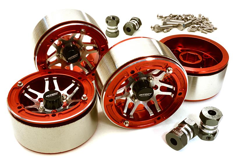 1.9 Size Machined High Mass Wheel (4) w/14mm Offset Hubs for 1/10 Scale Crawler